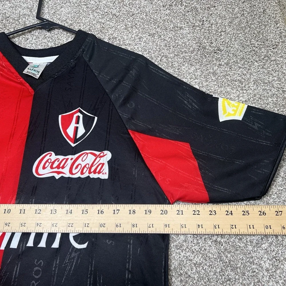 Vintage Club Athletica Jersey Mens Medium Black Red Soccer Short Sleeve‎ 90's